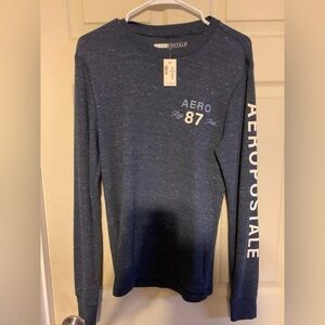 Aeropostale Navy Graphic Long Sleeve Thermal